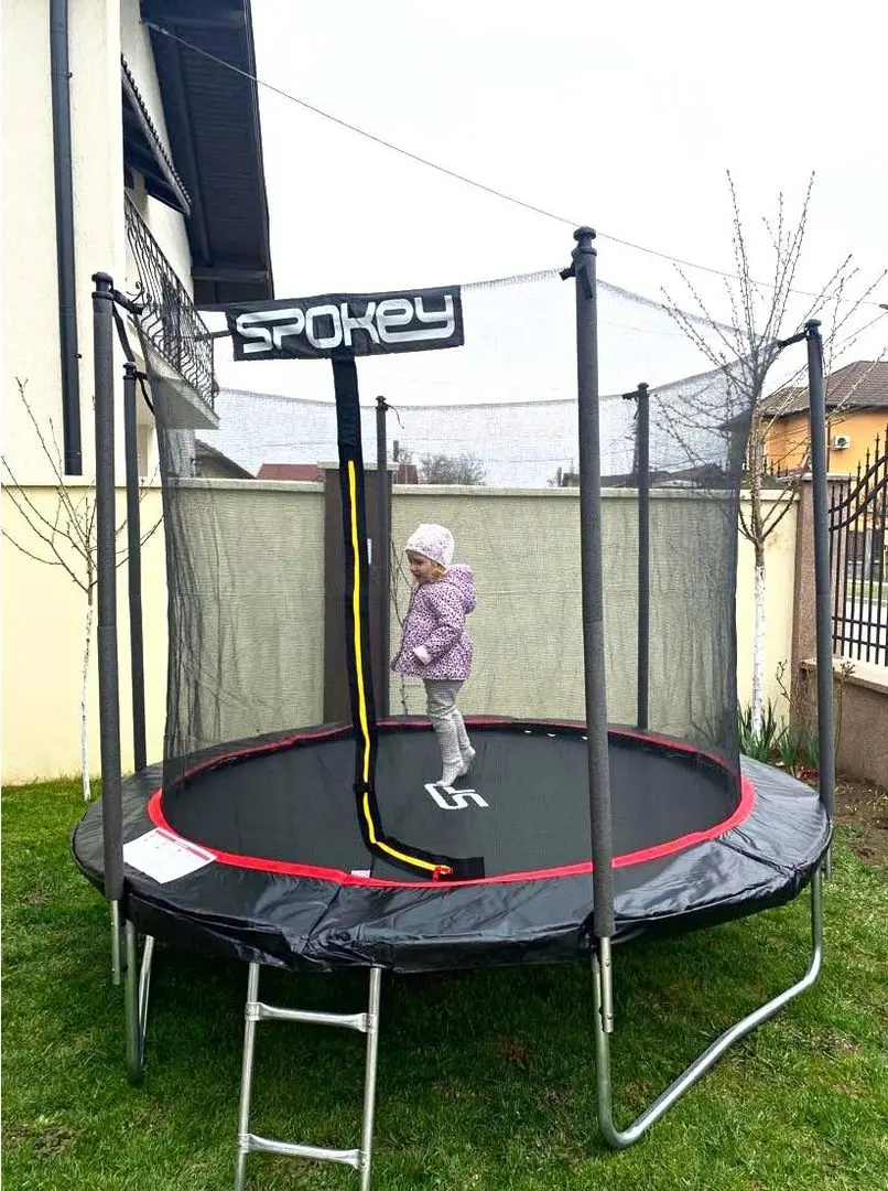 Trambulina cu plasa de protectie Dhs Spokey 244cm (Black/Green)