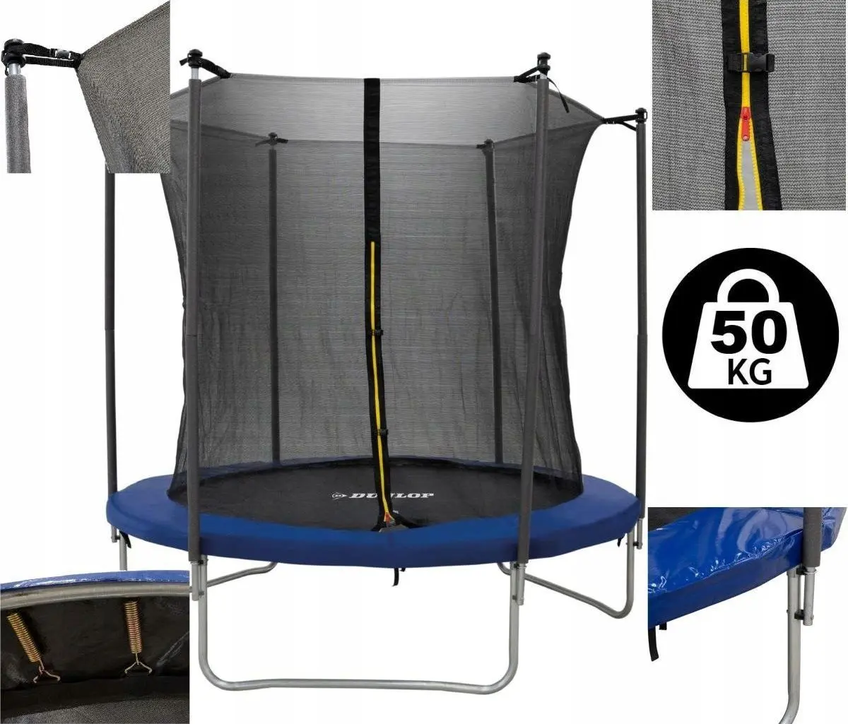 Батут с защитной сеткой Dunlop FT 193458 224cm (Blue/Black) - 2