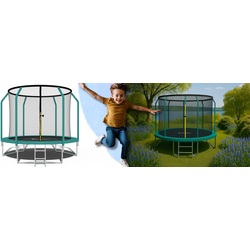 Trambulina cu plasa de protectie Funfit Gym&Fitness 4465 252cm (Green) Thumb