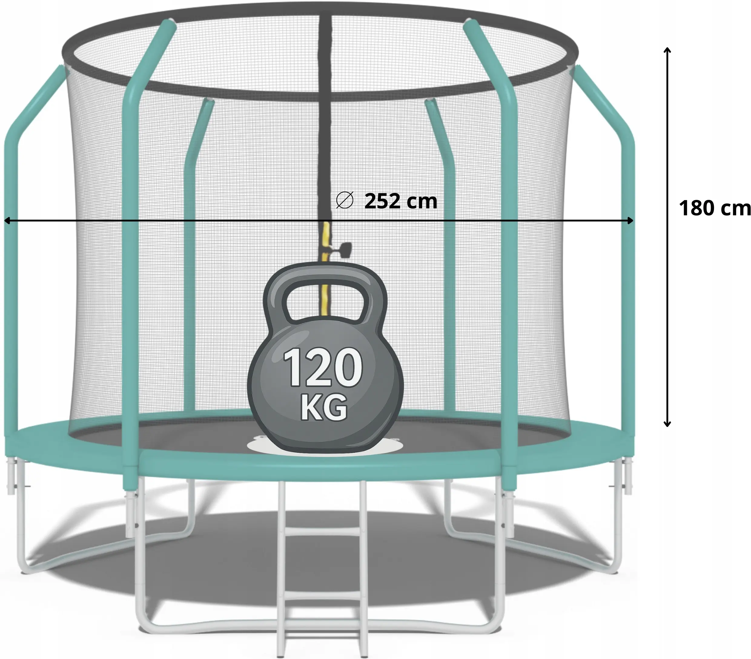 Trambulina cu plasa de protectie Funfit Gym&Fitness 4465 252cm (Green)