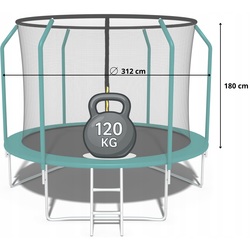 Trambulina cu plasa de protectie Funfit Gym&Fitness 4466 312cm (Green) Thumb