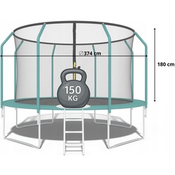 Trambulina cu plasa de protectie Funfit Gym&Fitness 4467 374cm (Green) Thumb