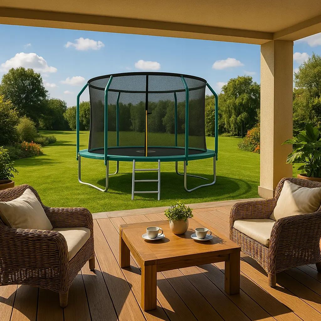 Батут с защитной сеткой Funfit Gym&Fitness 4468 404cm (Green) - 8