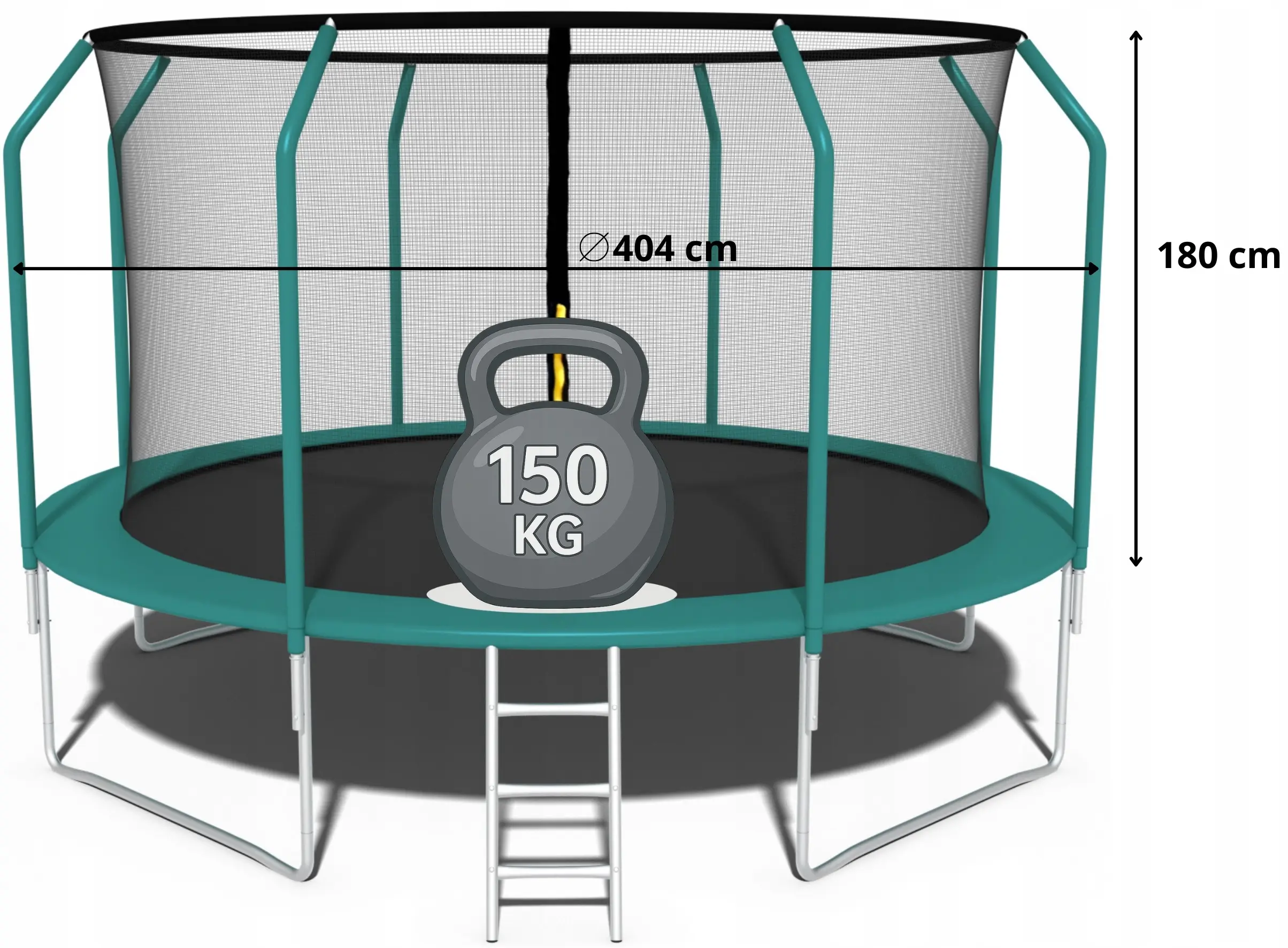 Батут с защитной сеткой Funfit Gym&Fitness 4468 404cm (Green) - 9