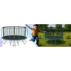 Trambulina cu plasa de protectie Funfit Gym&Fitness 4470 465cm (Green) Thumb