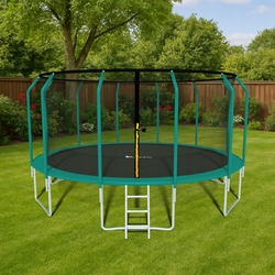 Trambulina cu plasa de protectie Funfit Gym&Fitness 4470 465cm (Green) Thumb