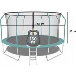 Trambulina cu plasa de protectie Funfit Gym&Fitness 4471 490cm (Green) Thumb