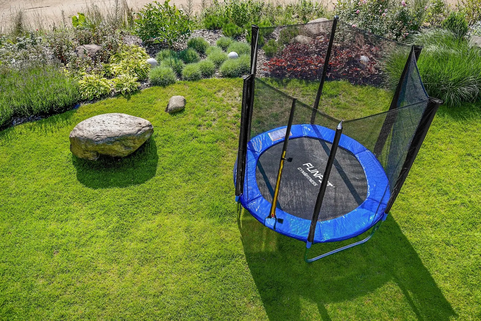 Trambulina cu plasa de protectie FunFit 840 (Black/Blue) - 2