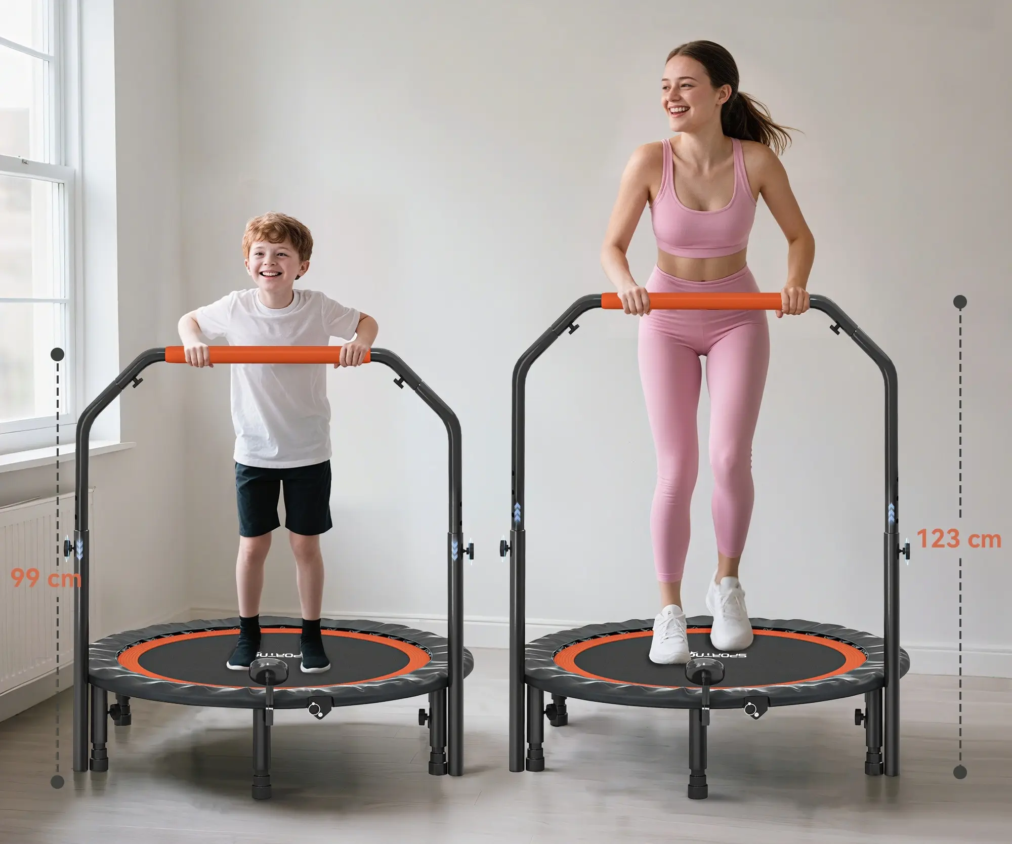 Fitness trambulina HomCom A71-034V01BK 102cm (Black/Red) - 5