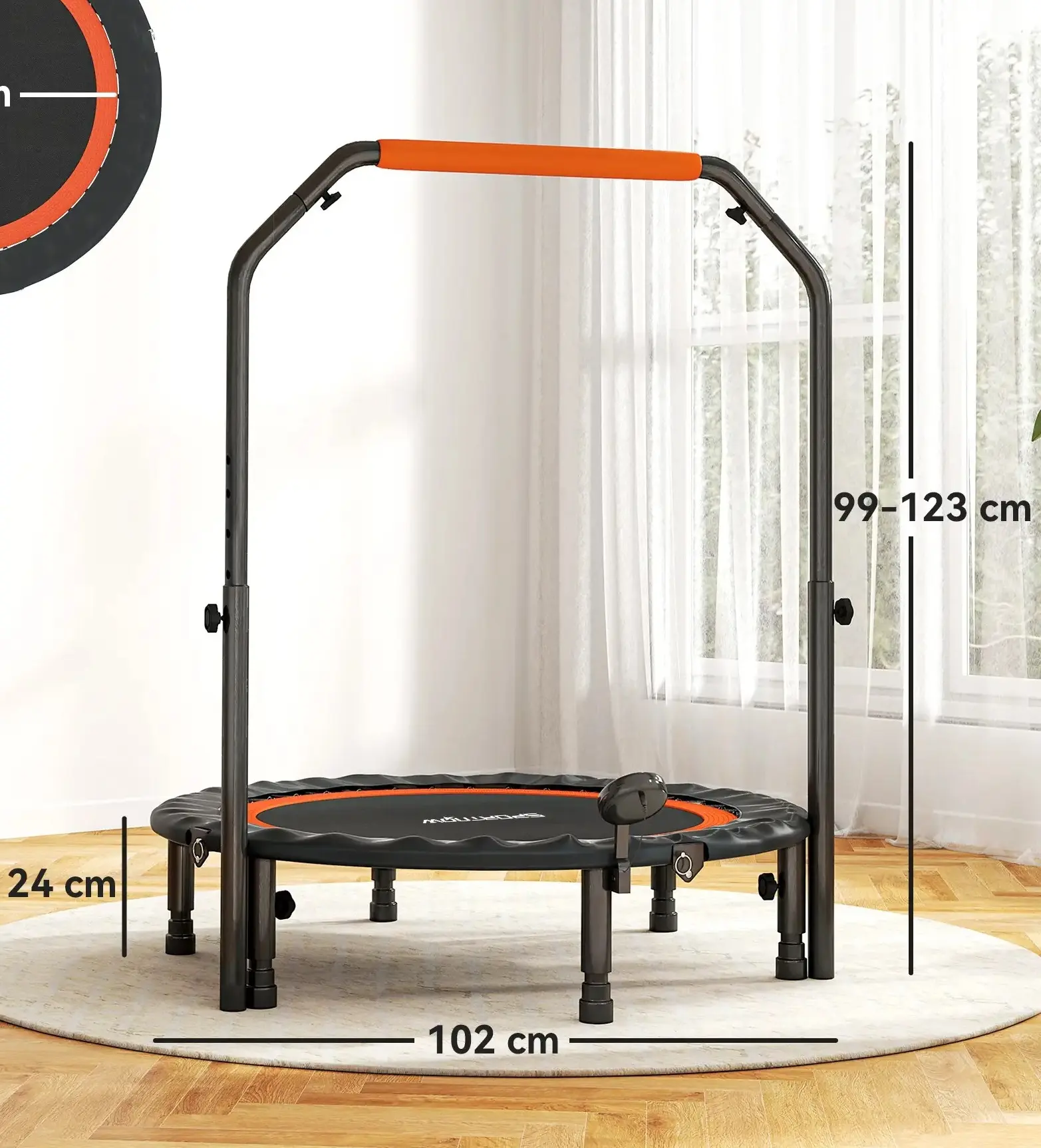 Fitness trambulina HomCom A71-034V01BK 102cm (Black/Red) - 6