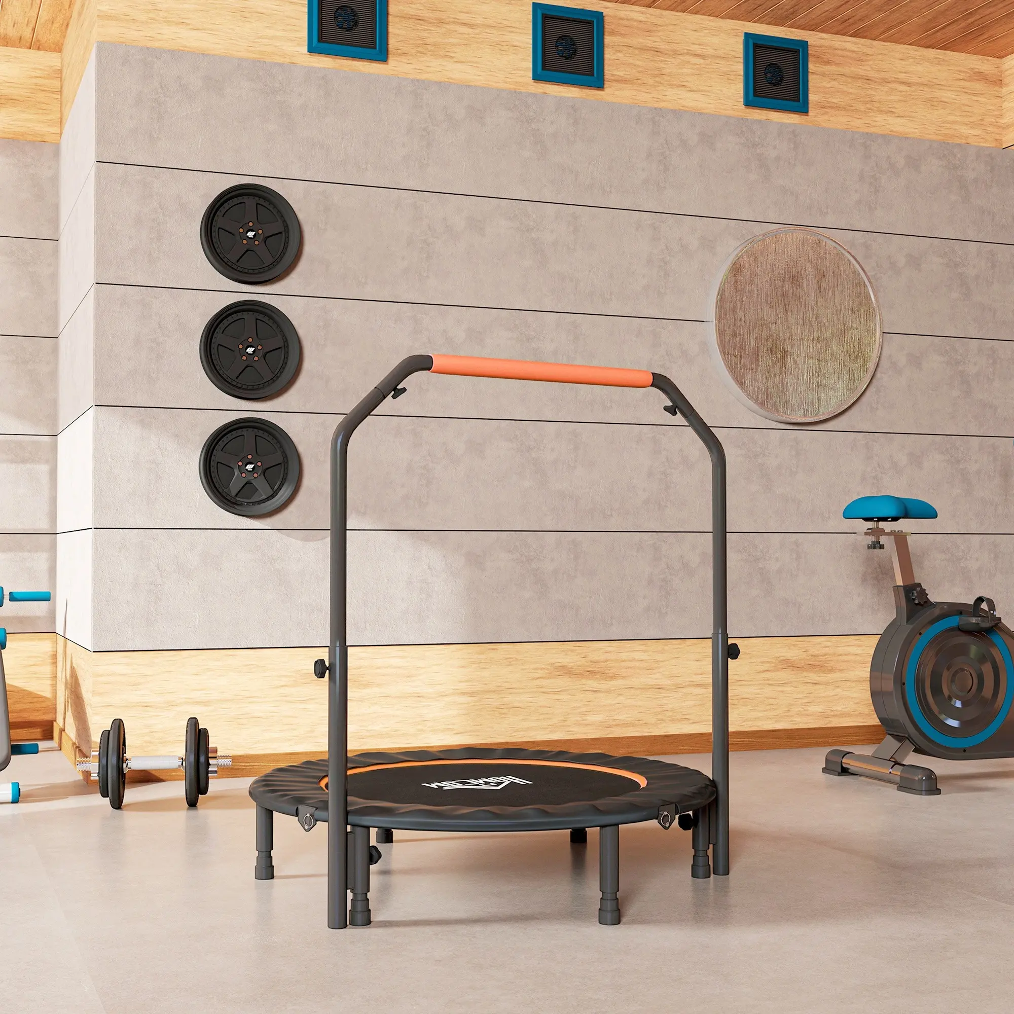 Fitness trambulina HomCom A71-034V02BK 114cm (Orange) - 4