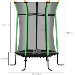 Батут с защитной сеткой Homcom 342-007V02GN 163.5cm (Green) Thumb