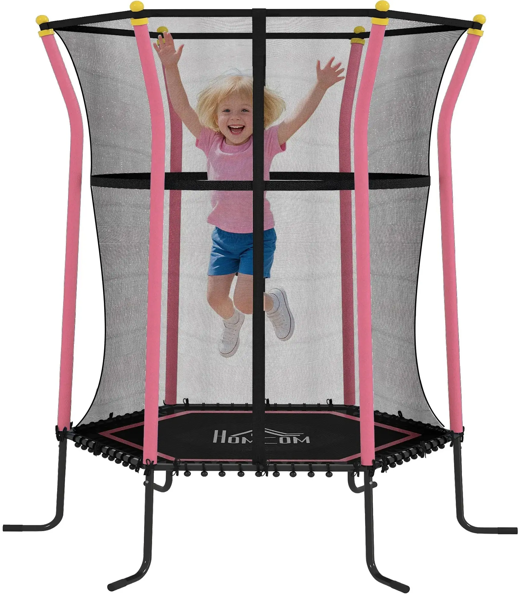 Trambulina cu plasa de protectie Homcom 342-007V02RD 163.5cm (Red/Black) - 4