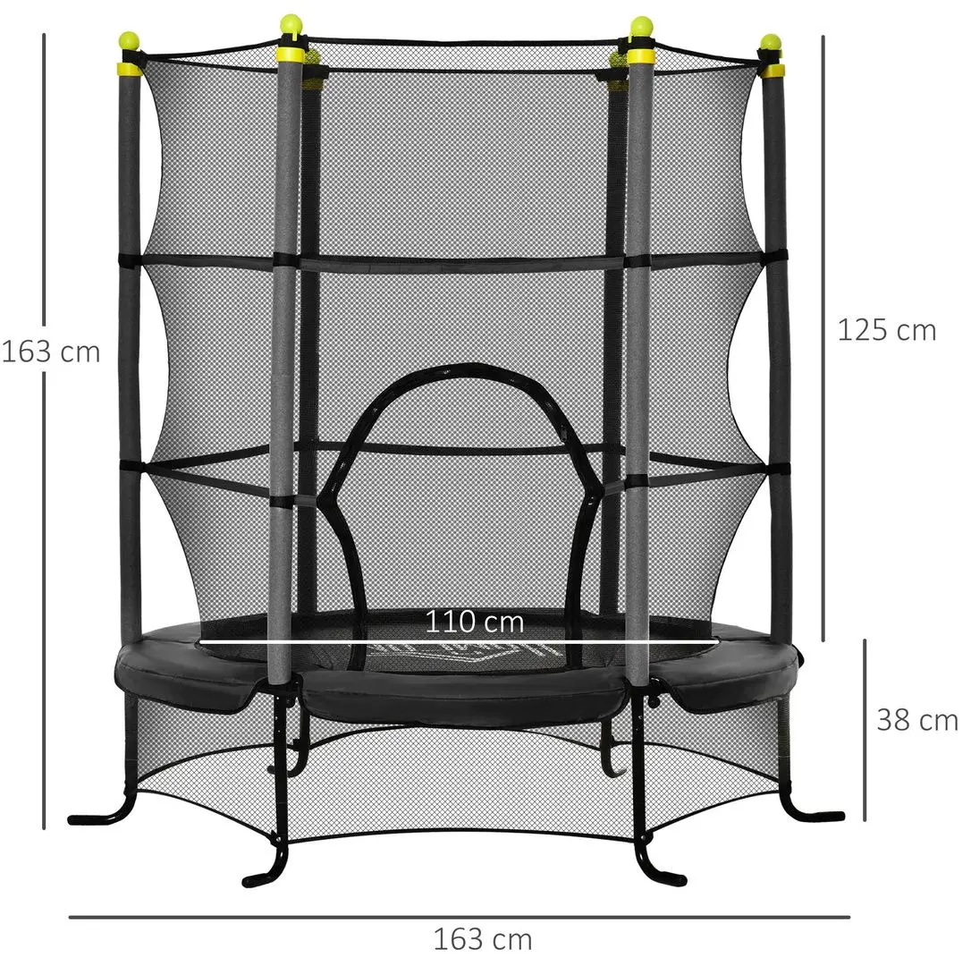 Trambulina cu plasa de protectie Homcom 342-009V01BK 163cm (Black) - 3