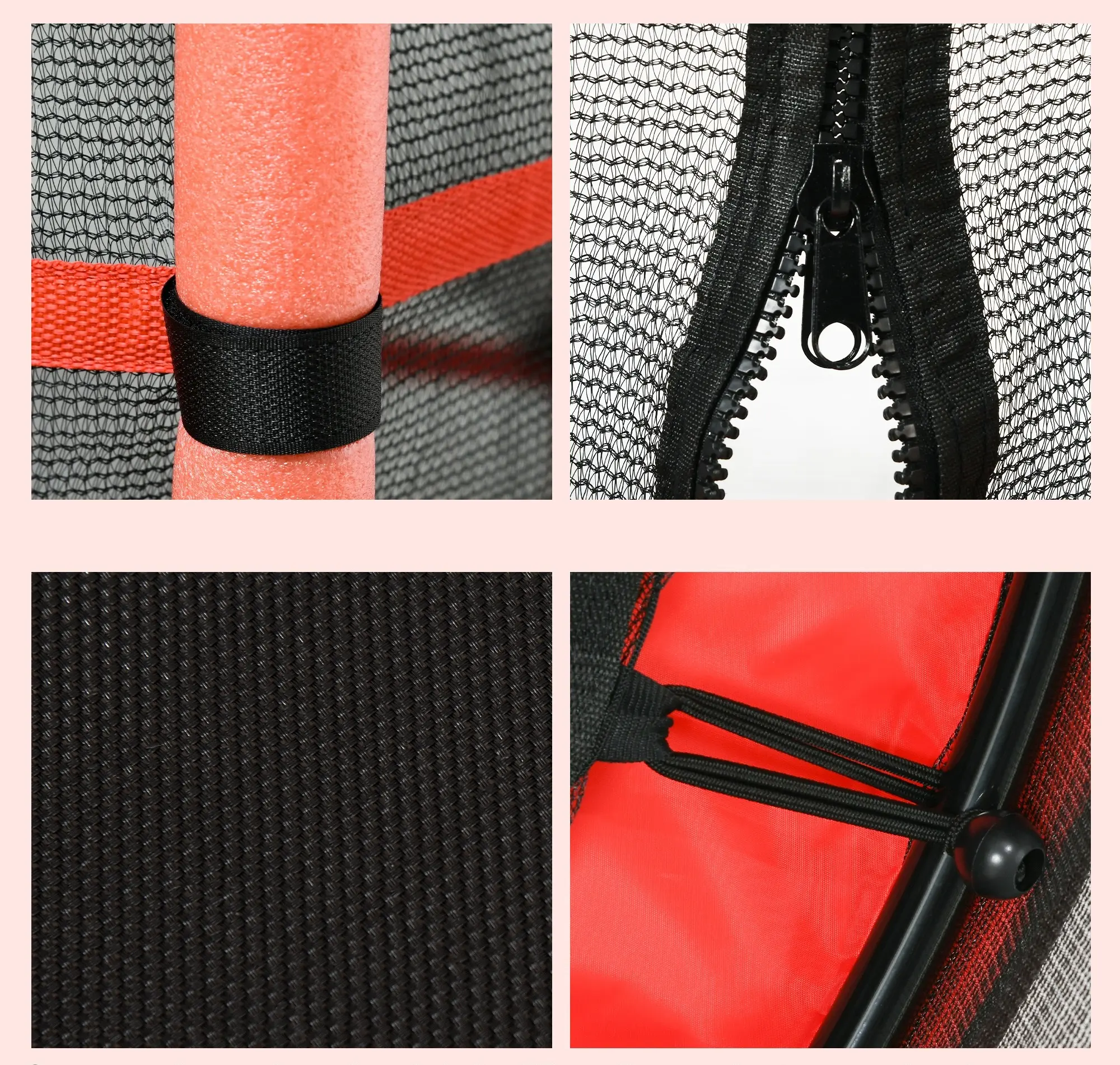 Trambulina cu plasa de protectie Homcom 342-009V02RD 163cm (Red) - 3