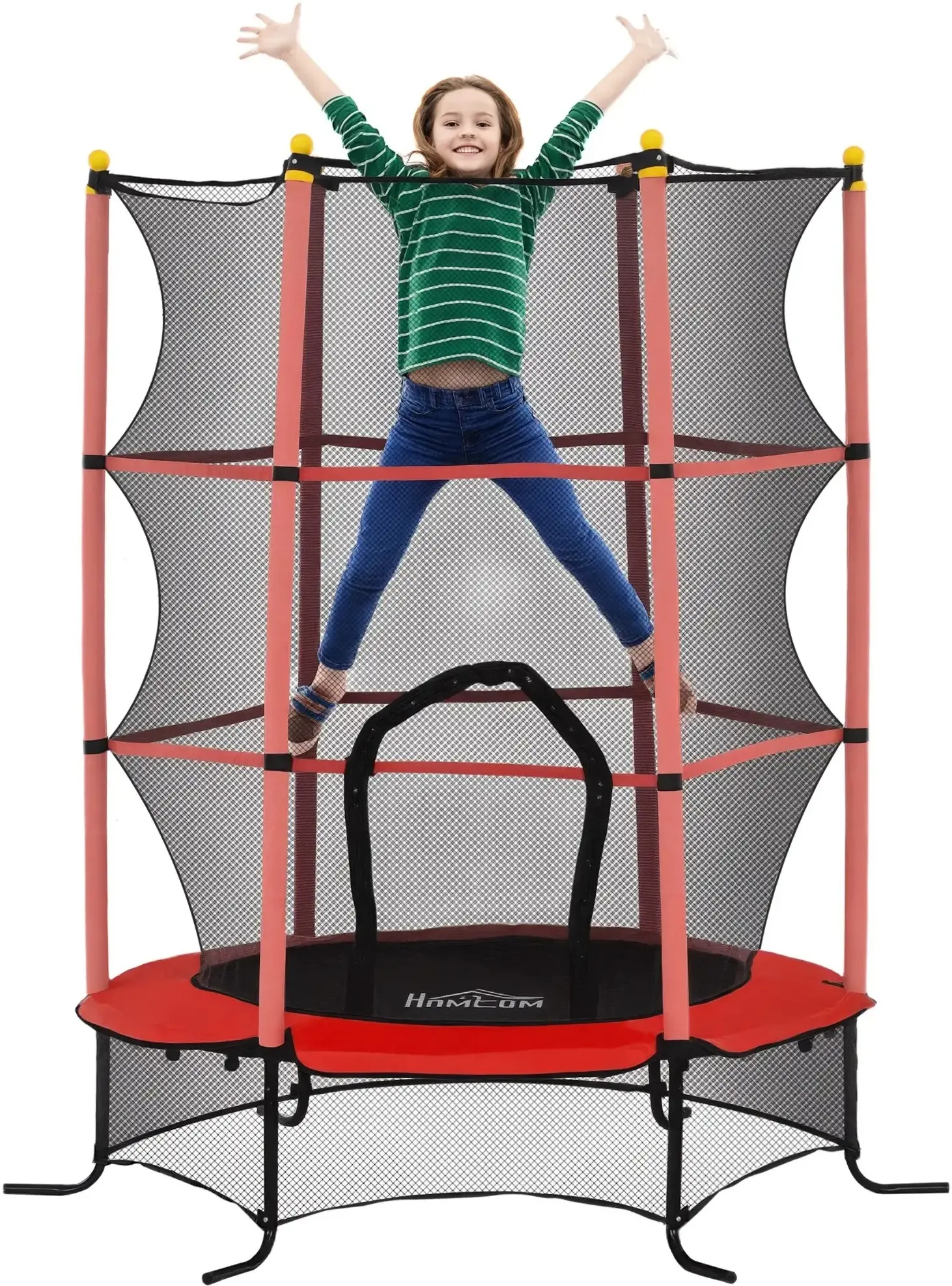 Trambulina cu plasa de protectie Homcom 342-009V02RD 163cm (Red) - 6