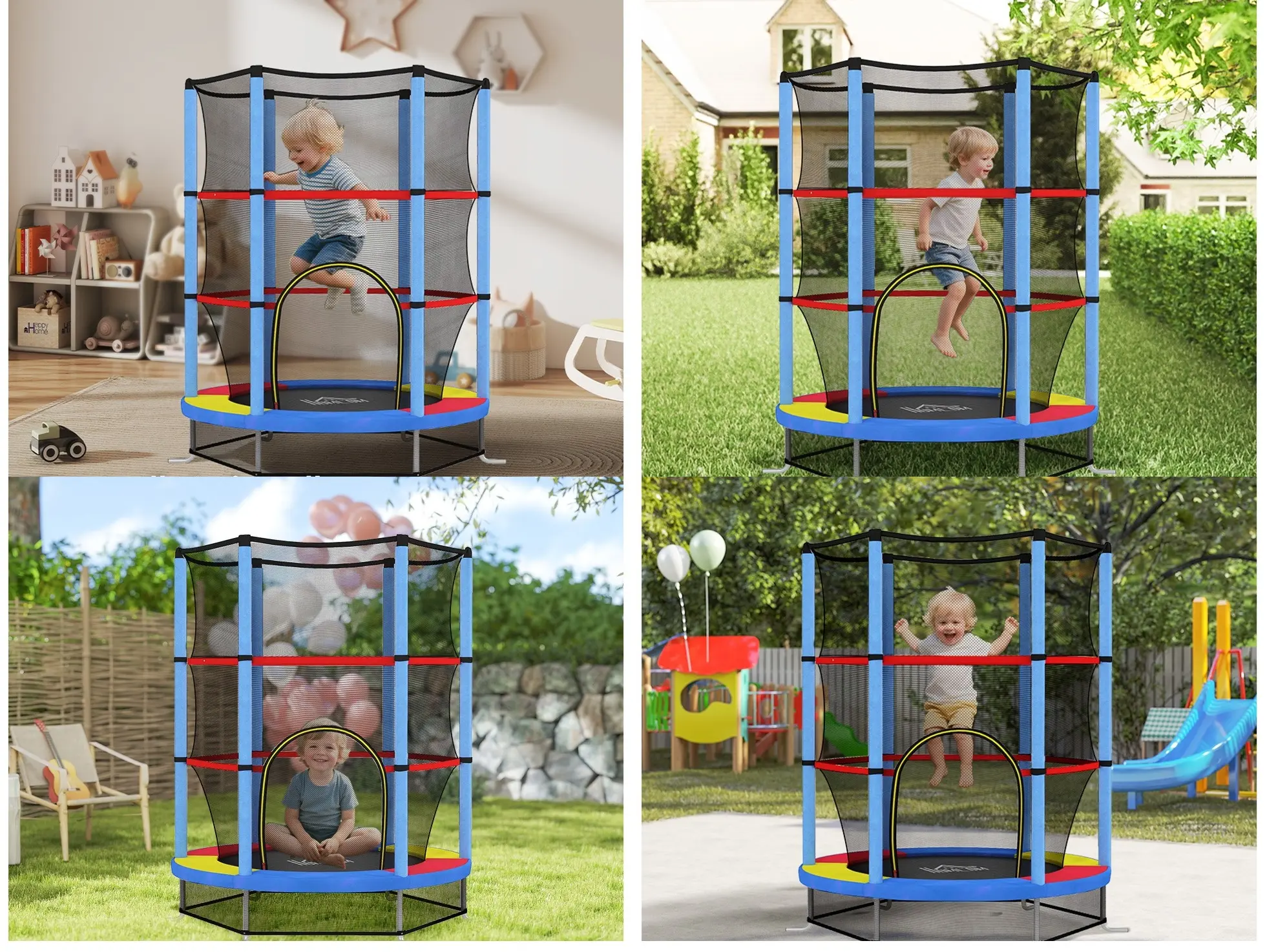 Батут с защитной сеткой Homcom 342-032V01MX 140cm (Multicolore) - 3