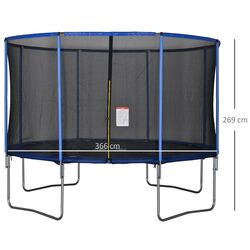Trambulina cu plasa de protectie Homcom A71-015V01 269cm (Black/Blue) Thumb