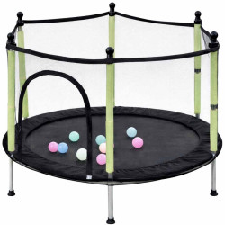 Trambulina cu plasa de protectie Ikonka KX3215 (Green) Thumb