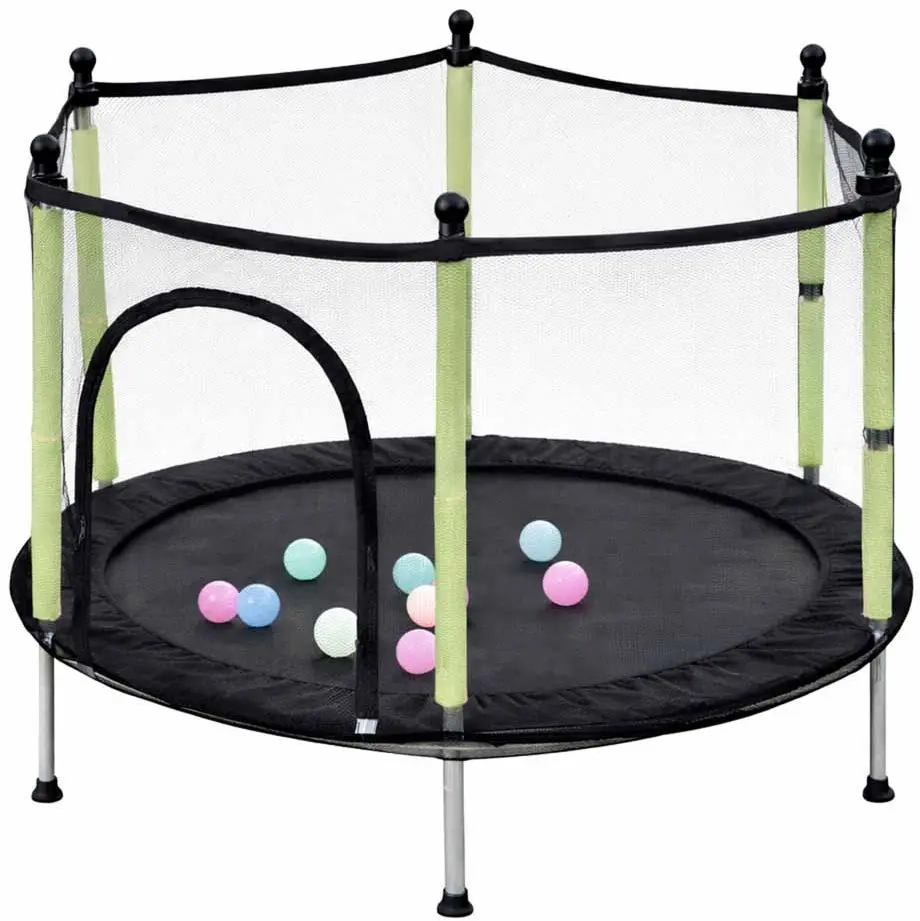 Trambulina cu plasa de protectie Ikonka KX3215 (Green) - 7