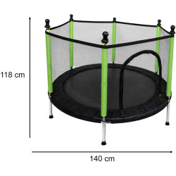 Trambulina cu plasa de protectie Ikonka KX3215 (Green) Thumb