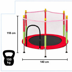 Trambulina cu plasa de protectie Ikonka KX3936 (Red) Thumb