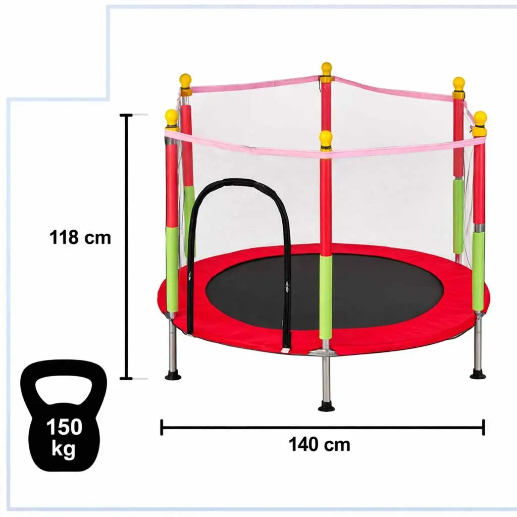 Trambulina cu plasa de protectie Ikonka KX3936 (Red) - 6