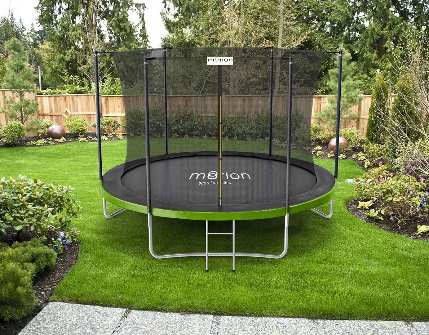 Trambulina cu plasa de protectie Jumi Motion OM-258662 305cm (Black/Green)