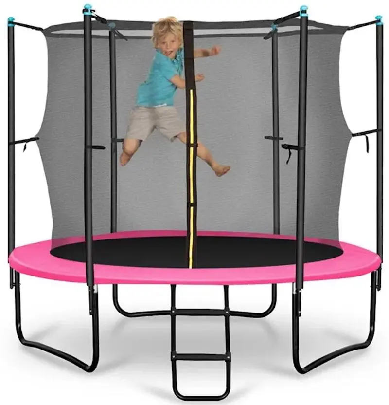 Батут с защитной сеткой Klarfit Rocketgirl 250 (Pink/Black) - 7