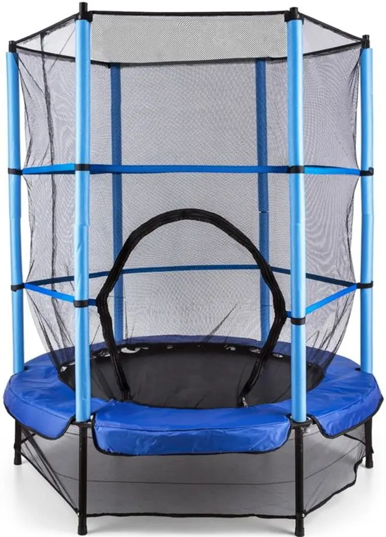 Trambulina cu plasa de protectie Klarfit Rocketkid 140 cm (Blue)