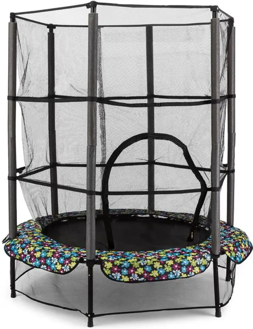 Батут с защитной сеткой Klarfit Rocketkid 140 cm (Floral)
