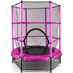 Батут с защитной сеткой Klarfit Rocketkid 140 cm (Pink)