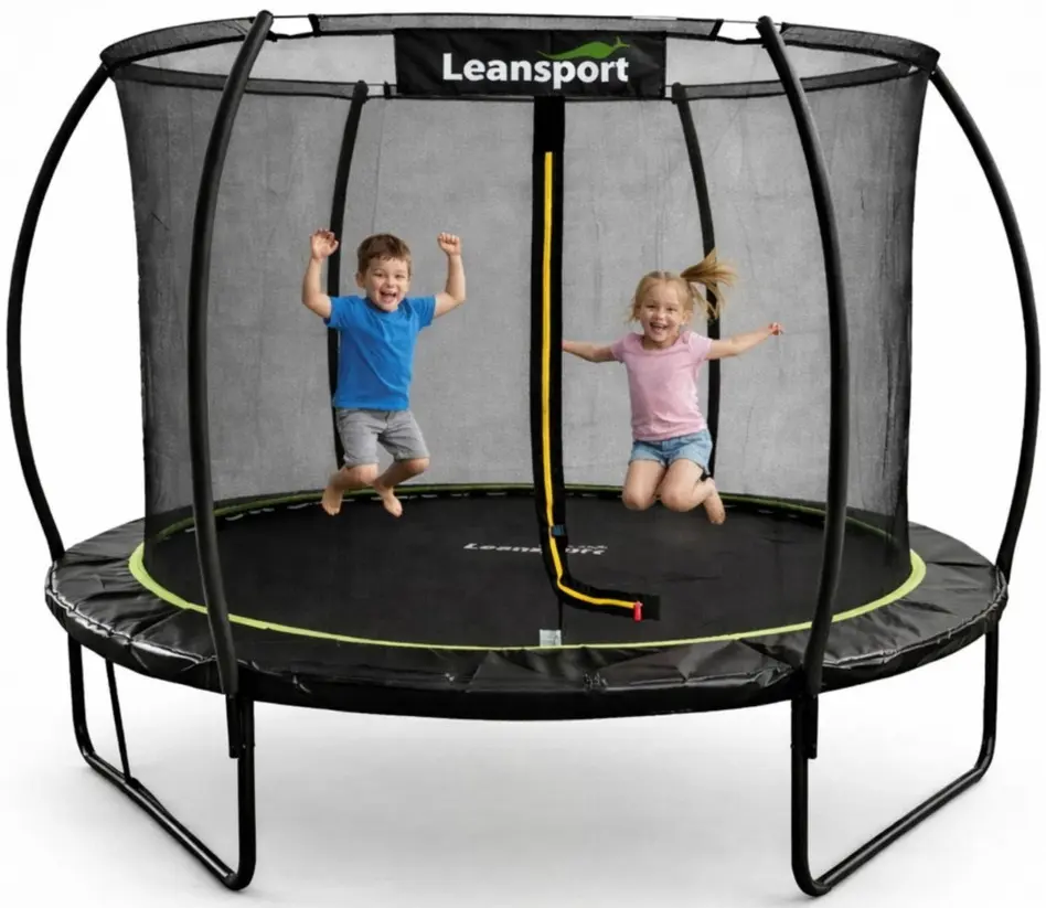 Батут с защитной сеткой Lean Sport 29170 (Black) - 2