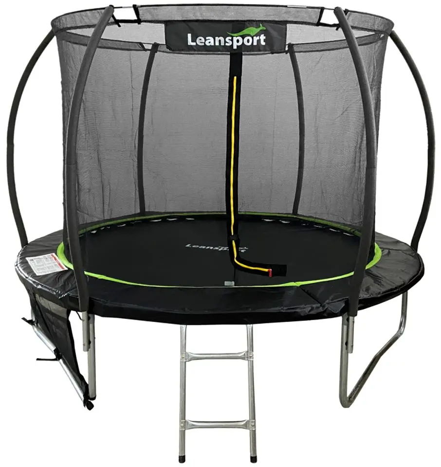 Trambulina cu plasa de protectie Lean Sport Max 244cm (Black/Green)