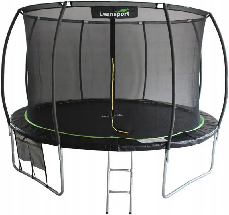 Trambulina cu plasa de protectie Lean Sport Max 426cm (Black/Green)