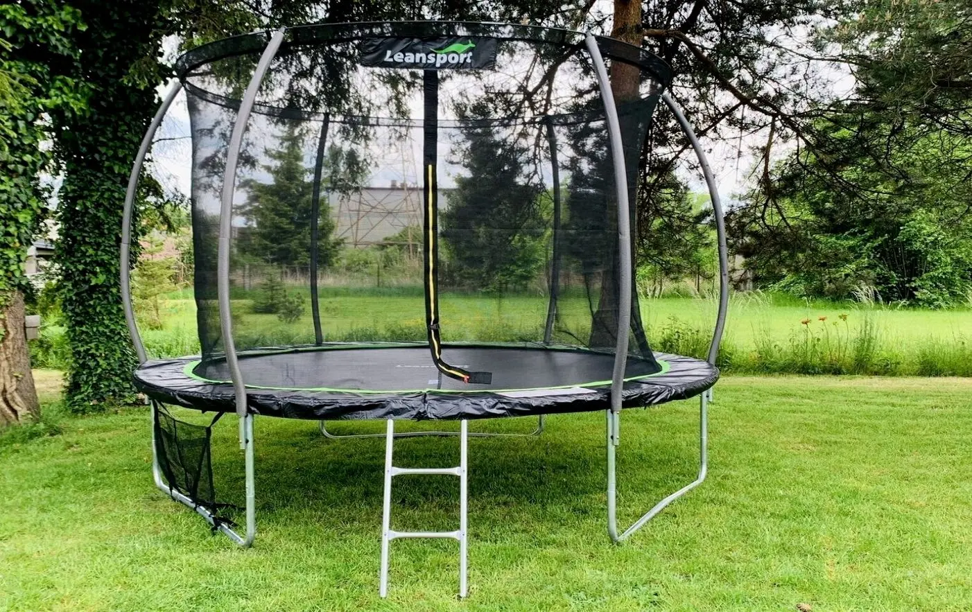 Батут с защитной сеткой Lean Sport Max 487cm (Black/Green)