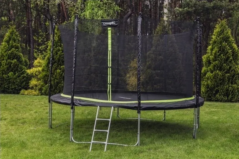 Trambulina cu plasa de protectie Lean Sport Pro 366cm (Black/Green)