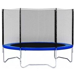 Trambulina cu plasa de protectie LeanToys YH-D001 (Blue/Black)