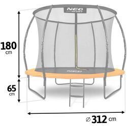 Trambulina cu plasa de protectie Neo Sport 10FT 312 cm (Black/Orange) Thumb