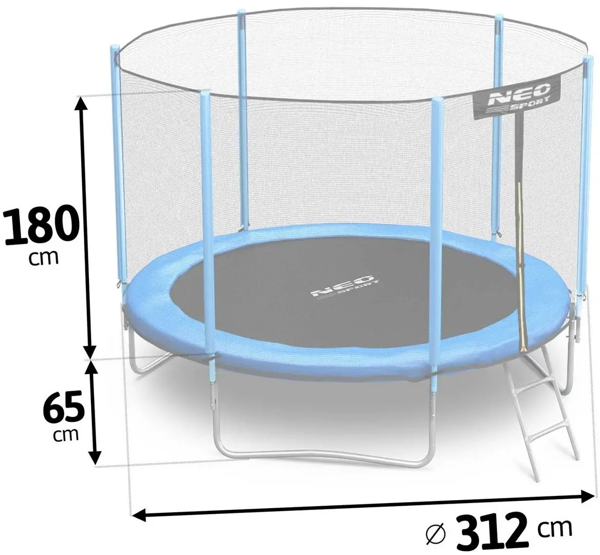 Trambulina cu plasa de protectie Neo Sport 10FT 312 cm (Blue/Black)