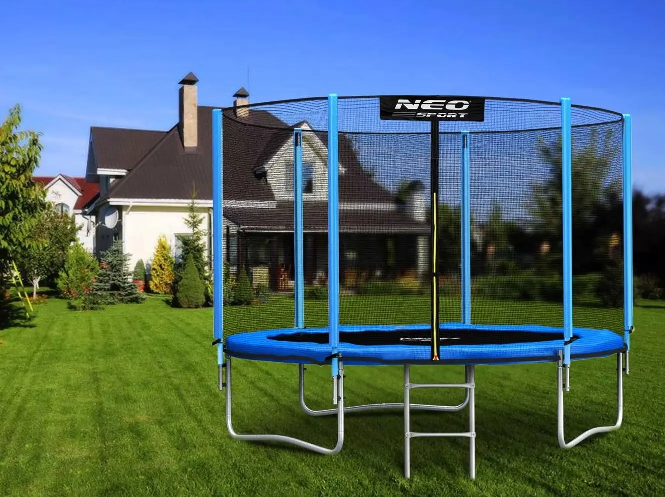 Trambulina cu plasa de protectie Neo Sport 10FT 312 cm (Blue/Black)