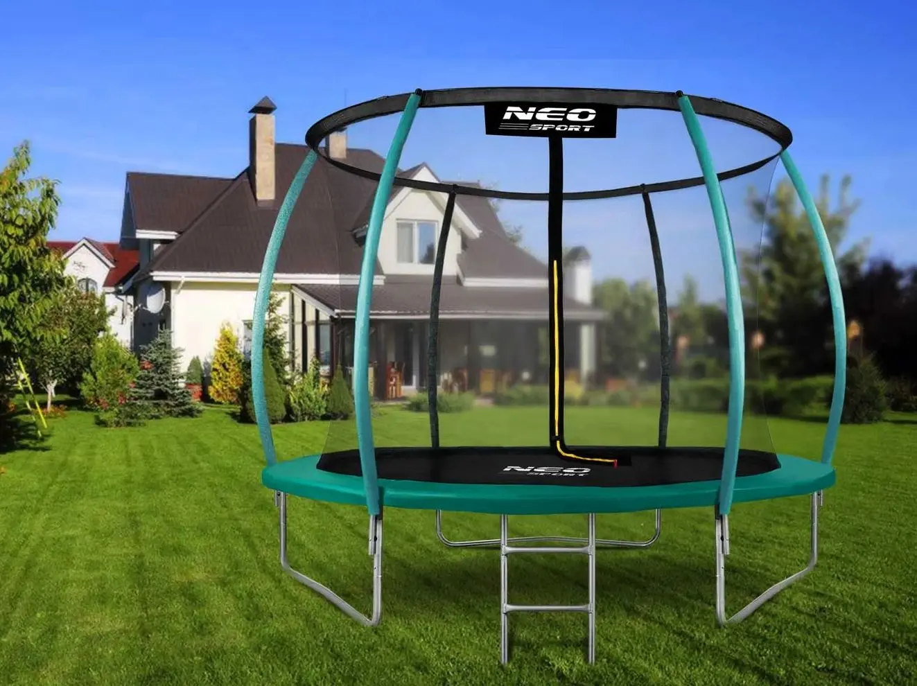 Батут с защитной сеткой Neo Sport 10FT 312 cm (Blue/Green)