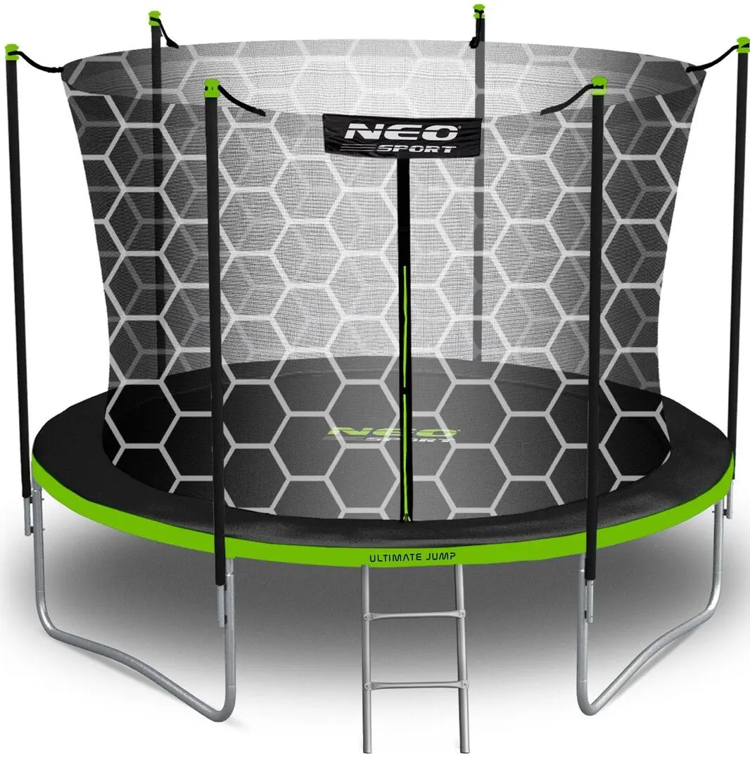 Trambulina cu plasa de protectie Neo Sport 10FT 312 cm (Green/Black)
