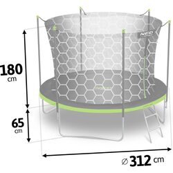 Trambulina cu plasa de protectie Neo Sport 10FT 312 cm (Green/Black) Thumb
