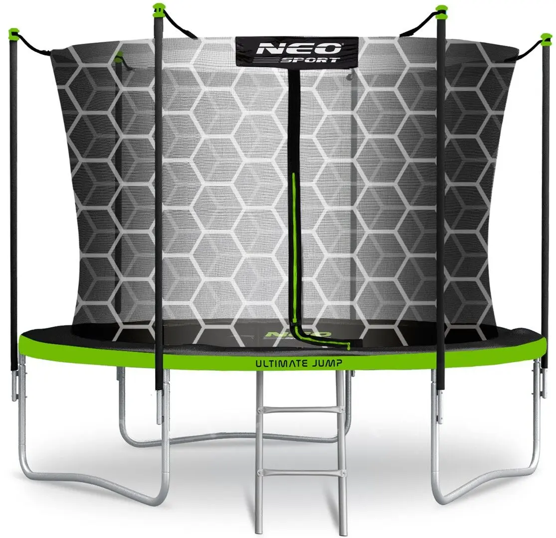 Trambulina cu plasa de protectie Neo Sport 10FT 312 cm (Green/Black)