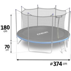 Батут с защитной сеткой Neo Sport 12FT 374 cm (Blue/Black) Thumb