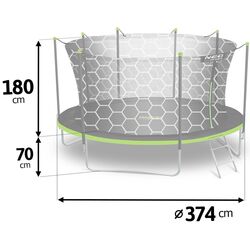 Батут с защитной сеткой Neo Sport 12FT 374 cm (Green/Black) Thumb