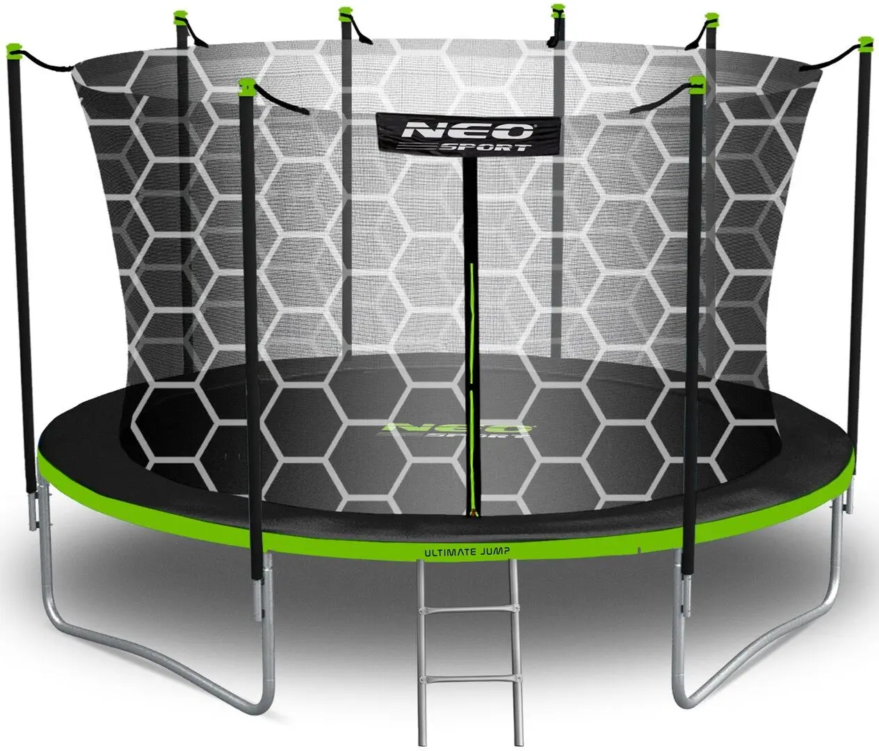 Батут с защитной сеткой Neo Sport 12FT 374 cm (Green/Black)
