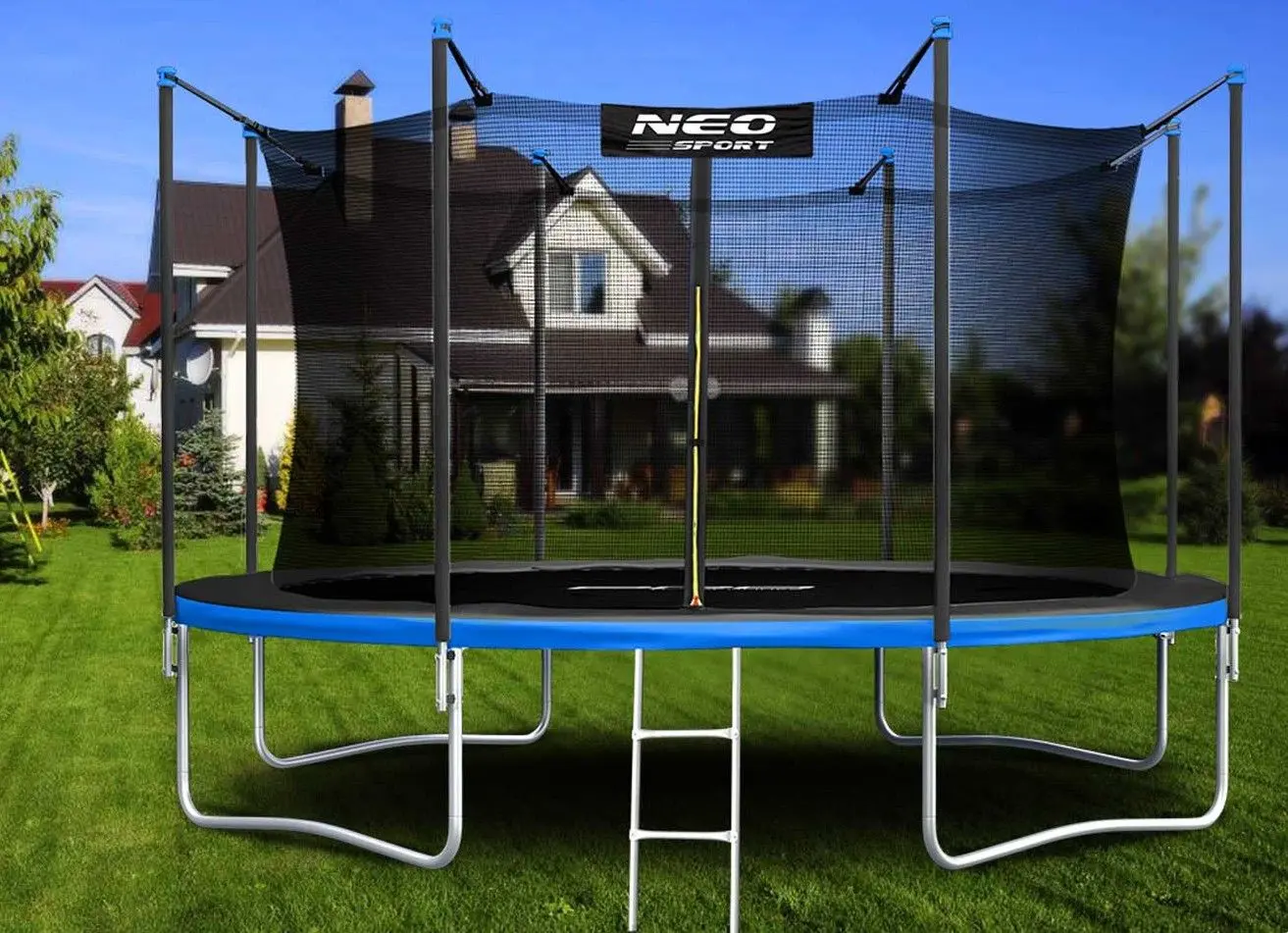 Trambulina cu plasa de protectie Neo Sport 14FT 435 cm (Blue/Black)