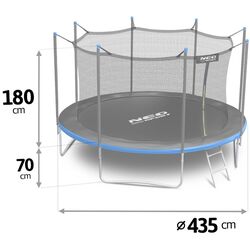 Trambulina cu plasa de protectie Neo Sport 14FT 435 cm (Blue/Black) Thumb